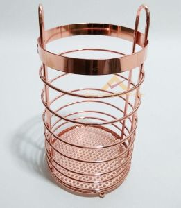 Paslanmaz Çelik Malzeme Üzeri Bakır Rengi Kromajlı Setüstü Çatal-Kaşıklık-Kepçelık Lüks Metal Stant