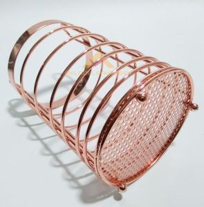 Paslanmaz Çelik Malzeme Üzeri Bakır Rengi Kromajlı Setüstü Çatal-Kaşıklık-Kepçelık Lüks Metal Stant