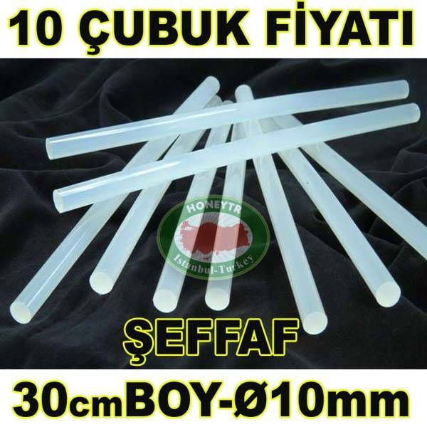 10 ADET 30cm SICAK SİLİKON ÇUBUĞU KALINØ10mm