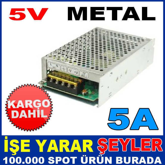 5V 5AMPER METAL KASA İÇ MEKAN LED ADAPTÖRÜ KD