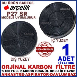 ARÇELİK ANKASTRE DAVLUMBAZ FİLTRESİ ARÇELİK P27 SR MODEL DAVLUMBAZ İÇİN GRANÜL KARBONLU FİLTRE