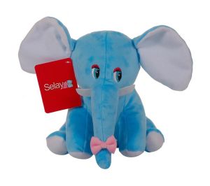 Sevimli Pelüş Oyuncak Oturan Mavi Fil 20x17 CM