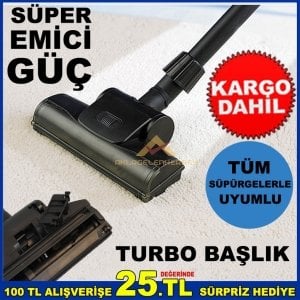 TÜM SÜPÜRGELERE UYGUN UNIVERSAL ALT FIRÇALI TURBO SÜPÜRGE BAŞLIĞI
