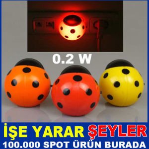 AÇMA KAPAMA DÜĞMELİ UĞUR BÖCEĞİ GECE LAMBASI