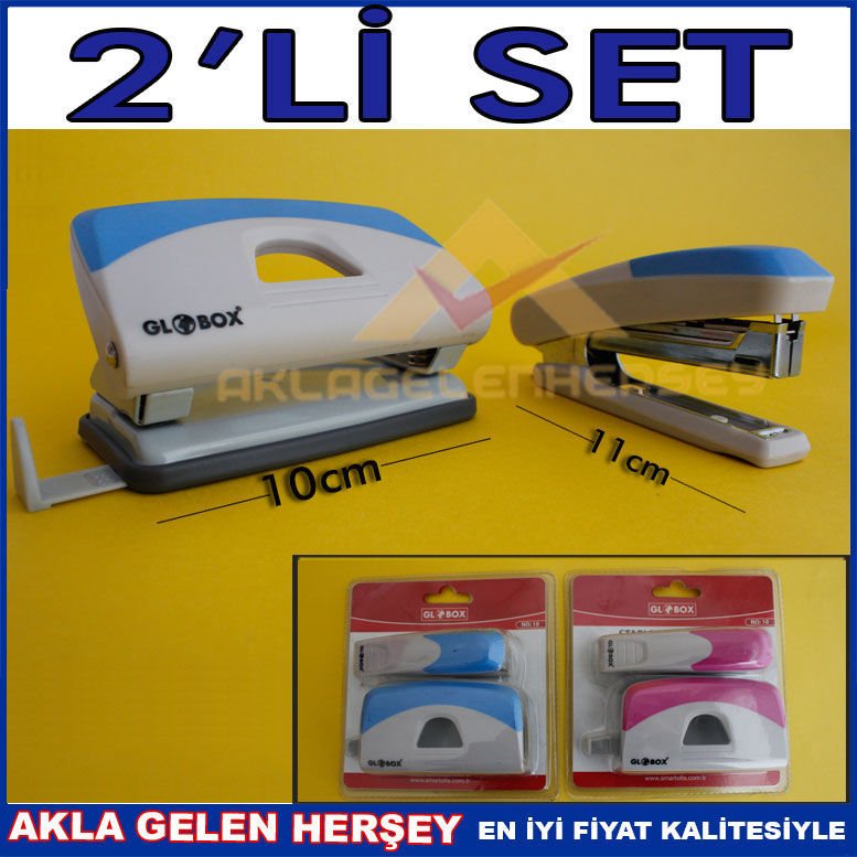 GLOBOX 2'Lİ MASAÜSTÜ ZIMBA VE DELGEÇ SETİ 