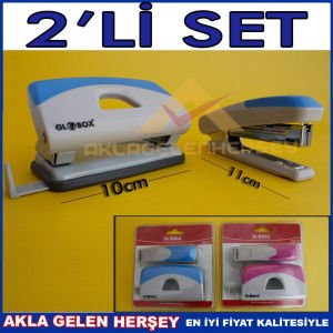 GLOBOX 2'Lİ MASAÜSTÜ ZIMBA VE DELGEÇ SETİ 