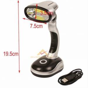 Portatif Ders Çalışma Lambası Usb+Pille Yanan Cob Led Oynar Başlı Masa Lambası Kitap Okuma Lambası