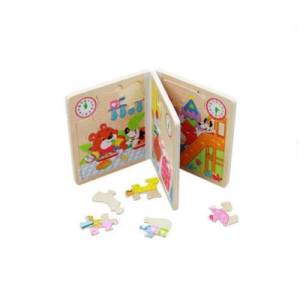 ER108 Kitap Puzzle 6 Sayfalı Eğitici Ve Sağlıklı Ahşap Oyuncak 