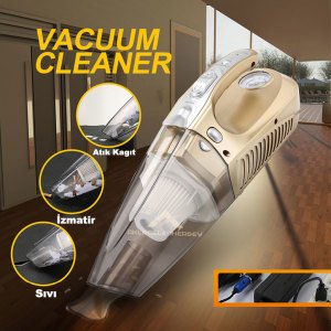 Mini Taşınabilir Elektrikli Araç Süpürgesi 12V Islak Kuru Çift Kullanımlı Manuel Vakumlu Süpürge