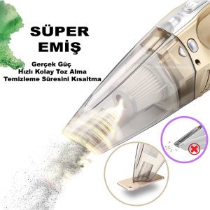 Mini Taşınabilir Elektrikli Araç Süpürgesi 12V Islak Kuru Çift Kullanımlı Manuel Vakumlu Süpürge