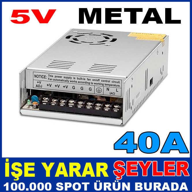 5V 40 AMPER METAL KASA İÇ MEKAN LED ADAPTÖRÜ