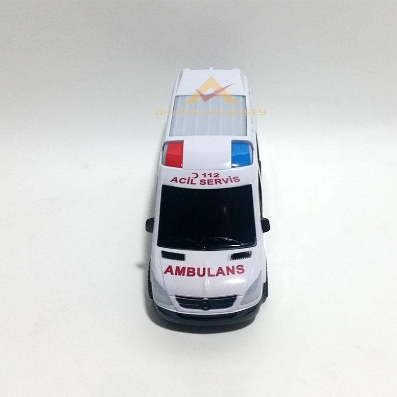 SESLİ IŞIKLI HAREKETLİ ÇOCUK AMBULANS OYUNCAK ARABA 21cm