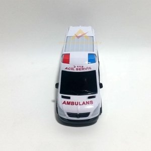 SESLİ IŞIKLI HAREKETLİ ÇOCUK AMBULANS OYUNCAK ARABA 21cm