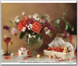 100x70cm ÇERÇEVELİ CANVAS TABLO ÇİÇEK AYF12756