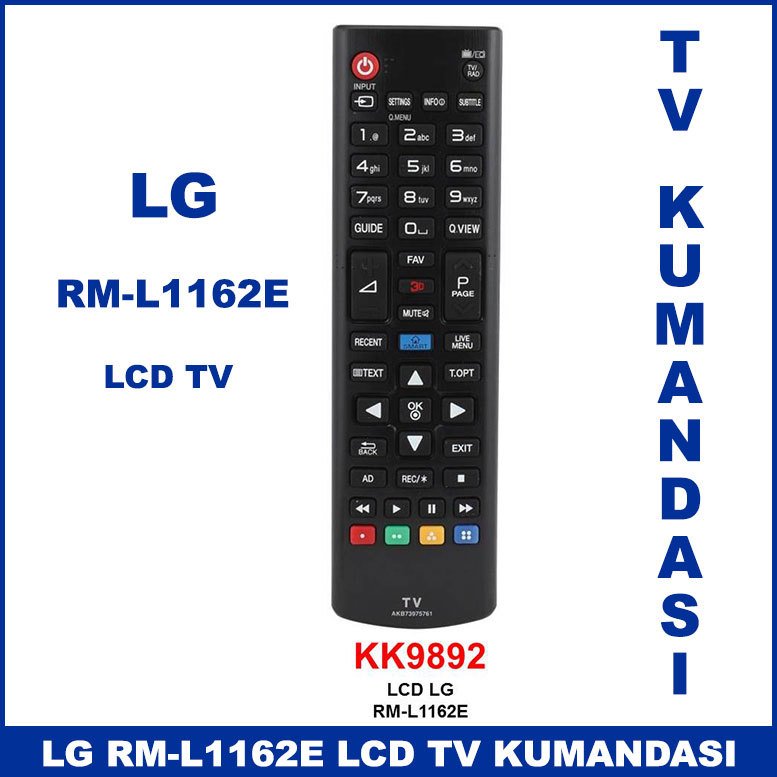 LG RM-L1162E Lcd Tv Kumandası KK9892 -Televizyon Kumandası
