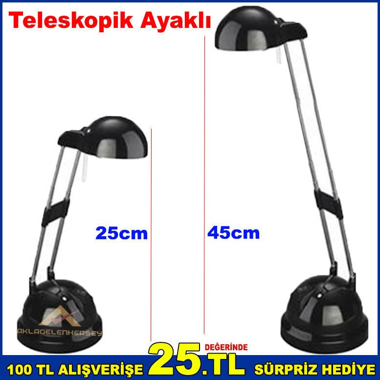 Aç Kapa Düğmeli Teleskopik Ayaklı Halojen Masa Lambası Yeni Modern Tasarımlı Ayarlanabilir Yükseklik