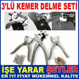 KALİTELİ ÇELİK 3 ADET KEMER DELME ZIMBA SETİ