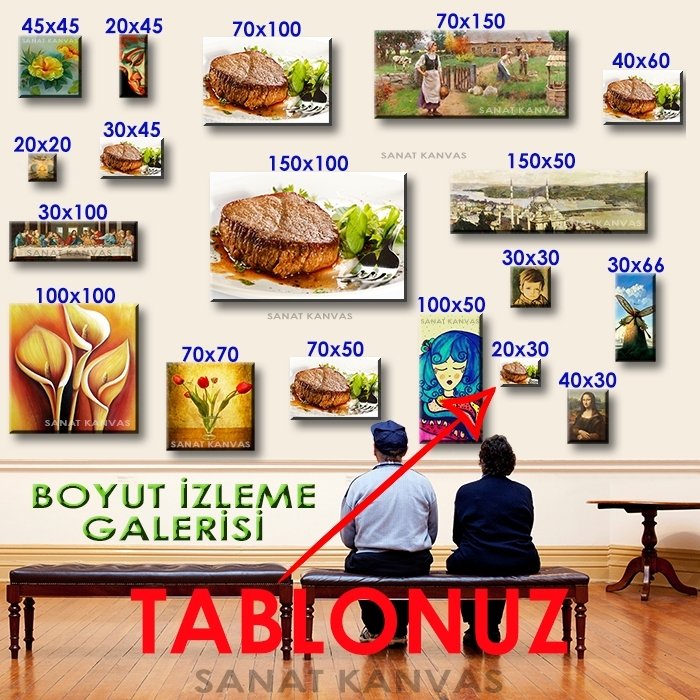 SOSLU BİFTEK 7 değişen ölçü ORİJİNAL KANVAS TABLO