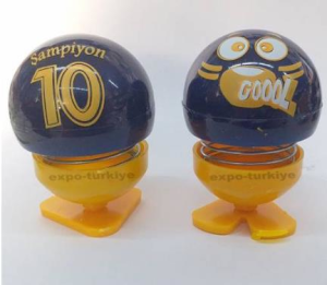 1 adet Taraftara Özel Sarı Lacivert Emoji Sallanan Çılgın Kafalar