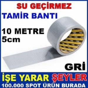 İp örgülü çok amaçlı dış mekan tamir bantı,çadır bantı 10mt boy 5cm su geçirmez GRİ RENK TAMİR BANTI