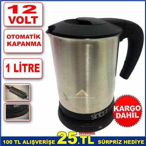 Tam Otomatik Araç Kettle Paslanmaz Çelik Gizli Resiztanlı 1 Litre Araç İçi Su Isıtıcı Oto Kettle