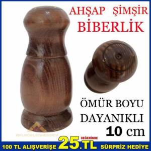 10 Cm Ahşap Şimşir 3 Delik Biberlik Baharatlık