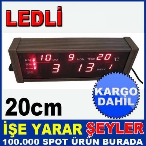METAL ALÜMİNYUM DIŞ YÜZEYLİ GENİŞ KASA LED IŞIKLI ALARMLI DİJİTAL