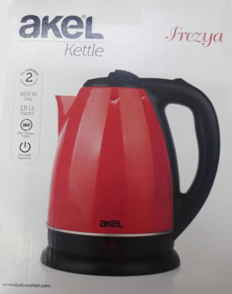 Akel Ak800 Frezya Elma Şekeri 1.8 Lt Su Isıtıcı Kettle 2 Yıl Garantili 1800W Güç Otomatik Kapanma