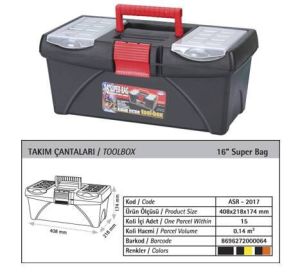 16'' SÜPER BAG TAKIM ÇANTASI TOOL BOX 40x22x18cm