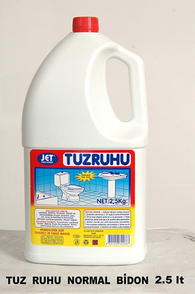 Jet Tuzruhu Bidon 2500 gr Lavabo,Banyo ,Tuvalet,Küvet,Havuz Hijyenik Temizlik