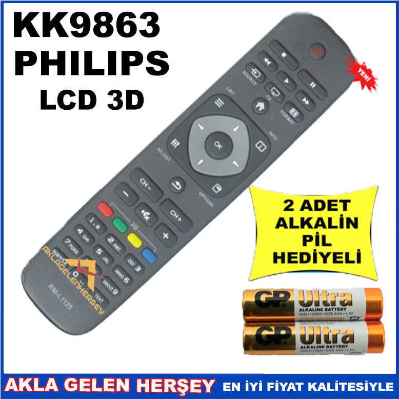 PHILIPS LCD-PLAZMA TELEVİZYON KUMANDASI KK9863