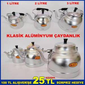 Klasik Alüminyum Çaydanlık 1lt Eloksallı Tek Alt