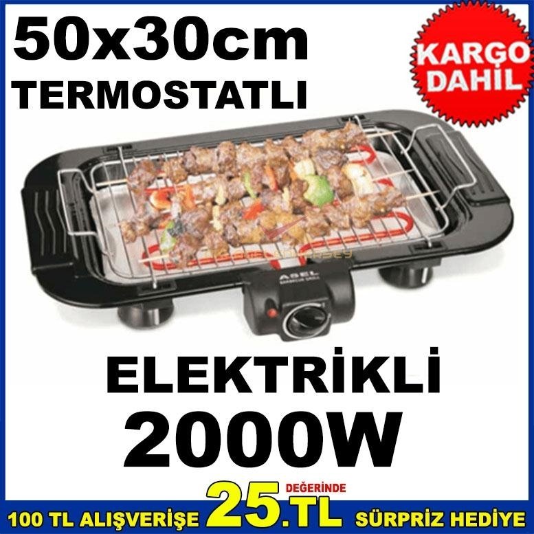 ASEL ABT-22 TERMOSTATLI ELEKTRİKLİ IZGARA 2000W OTOMATİK BARBEKÜ