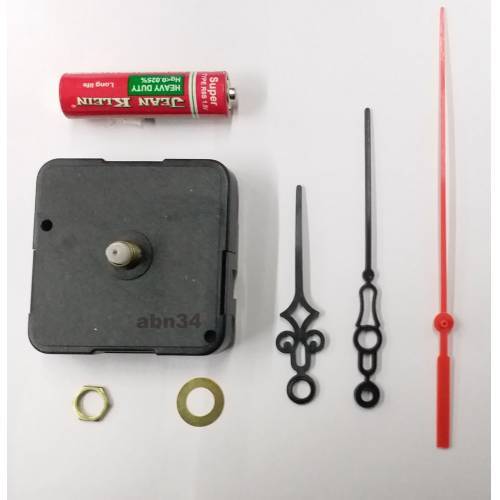 Duvar saati mekanizması 1.kalite motor pil dahil akrep,yelkovan,saniye dahil tam set saat makinesi