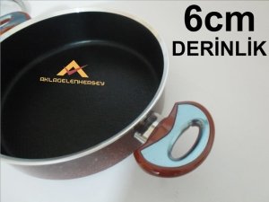 Kargo Dahil SERAMİK DIŞ YÜZEY TAÇ GRANİT BASIK TENCERE 24cm