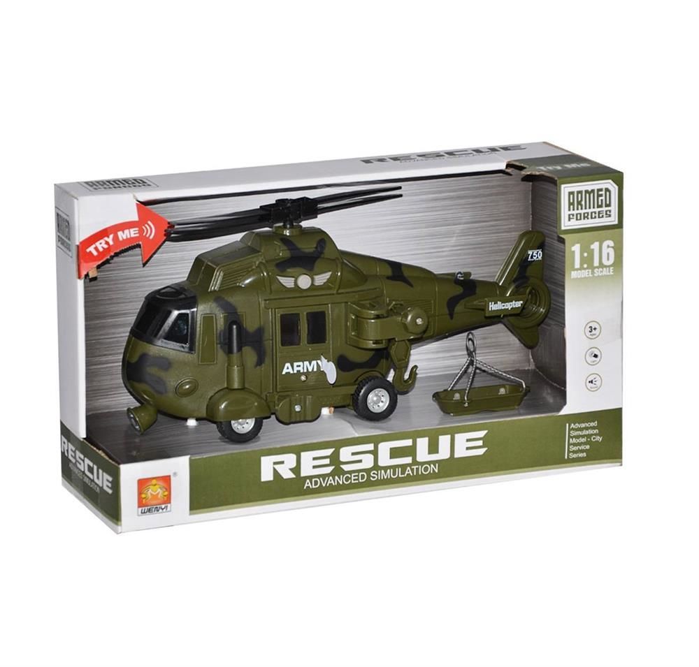Sesli ve Işıklı Askeri Kurtarma Helikopteri