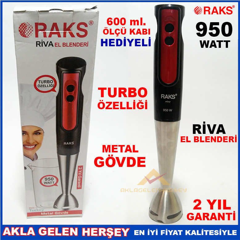 RAKS 950W METAL GÖVDELİ ÇELİK TURBO EL BLENDERİ