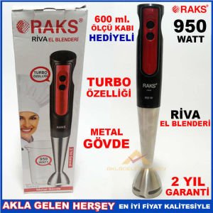 RAKS 950W METAL GÖVDELİ ÇELİK TURBO EL BLENDERİ