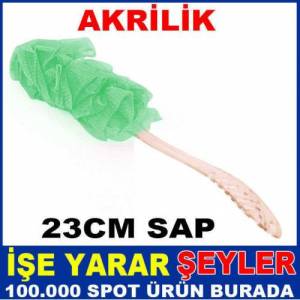 Akrilik 23cm Şeffaf Saplı Ergonomik Banyo Lifi