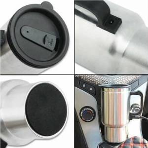Çakmaklıkla Çalışan 12 V Çelik Araç İçi Su Isıtıcı Kettle - Araç İçi Su Isıtıcı Termos Kupa Bardak