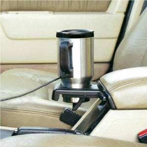 Çakmaklıkla Çalışan 12 V Çelik Araç İçi Su Isıtıcı Kettle - Araç İçi Su Isıtıcı Termos Kupa Bardak