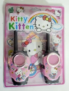 KIZ ÇOCUKLARINA ÖZEL PEMPE HELLO KİTTY TELSİZ SET WALKY TALKY KD