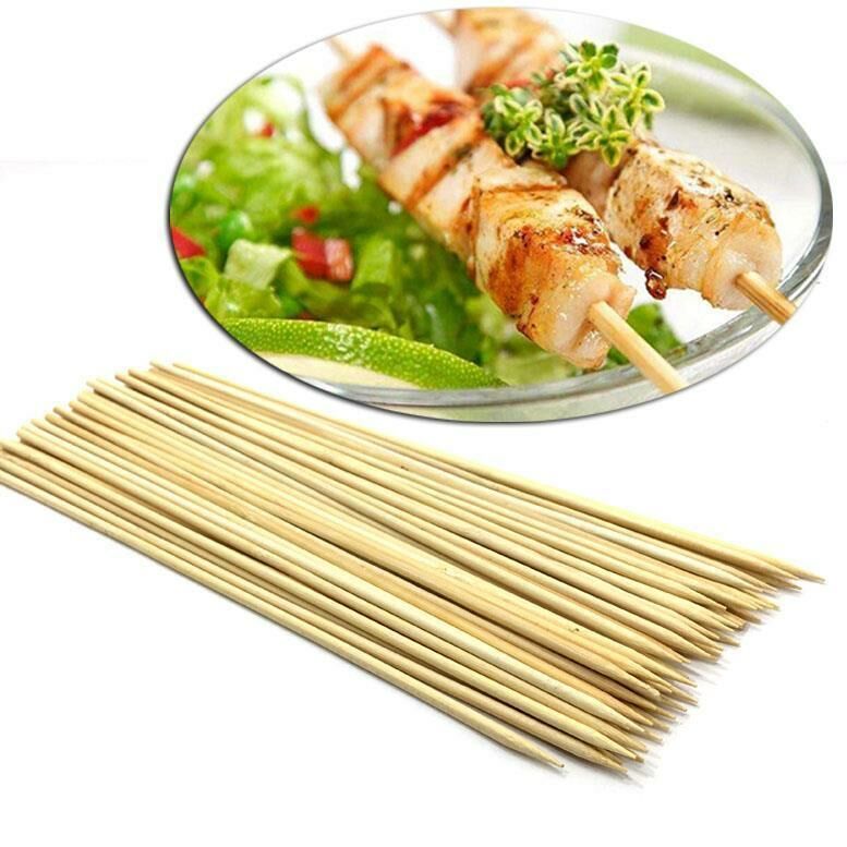 Şiş Kebap İçin Ø 3mm Yuvarlak Bambu Çöp Şiş 47 Adet Ahşap Çöpşiş