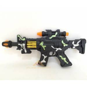 Büyük Boy 38cm Işıklı Sesli Oyuncak Askeri Silah