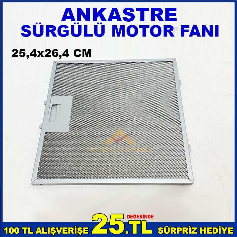 ANKASTRE SÜRGÜLÜ MOTOR FANI METALİK RENKTE ÖLÇÜSÜ 25,4x26,4 CM
