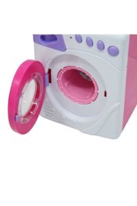 Pilli Sesli Işıklı İçerisinde Askılıklı Oyuncak Çamaşır Makinası