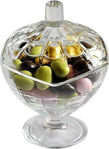Dekoratif Kapaklı Cam Şekerlik