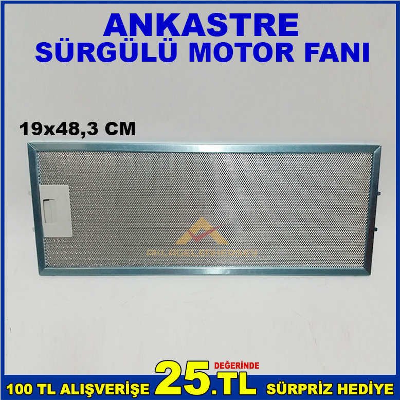ANKASTRE SÜRGÜLÜ MOTOR FANI METALİK RENKTE ÖLÇÜSÜ 19x48,3 CM
