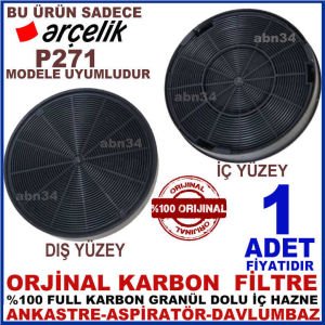 ARÇELİK ANKASTRE DAVLUMBAZ FİLTRESİ ARÇELİK P271 MODEL DAVLUMBAZ İÇİN GRANÜL KARBONLU FİLTRE