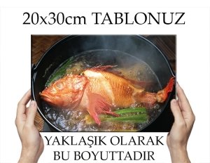 SOĞANLI LEVREK YAHNİ 7 değişen ölçü ORİJİNAL KANVAS TABLO
